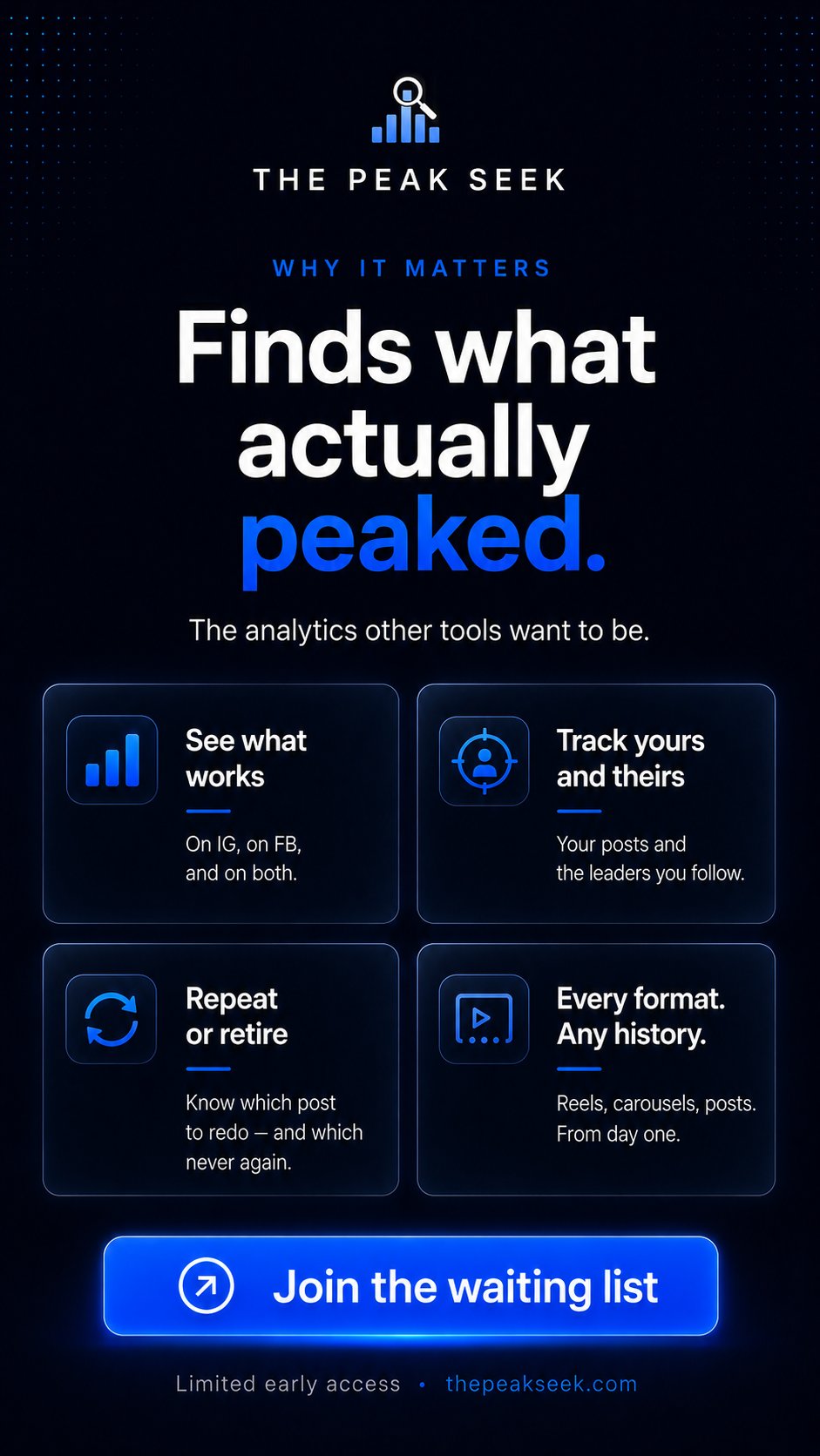 The Peak Seek — Finds what actually peaked